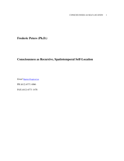 Nature Preceedings Consciousness as Self-Location Pdf