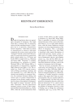 Brown- Reentrant emergence