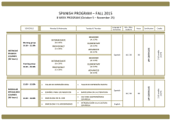 To see all the schedules and subjects offered in the fall program please access the following table
