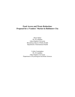 Food Access and Waste Reduction: Proposal for a Vendor's Market in Baltimore City