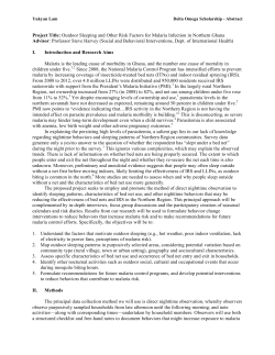 Outdoor sleeping and other risk factors for malaria infection in northern Ghana