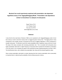 Free Recall Model and Tagging