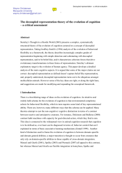 Christensen 2009 The decoupled representation theory of
