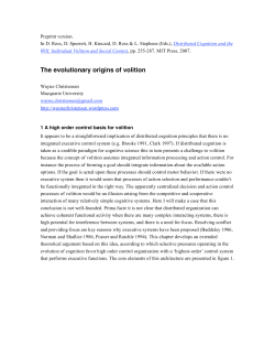 Christensen 2007 The evolutionary origins of volition