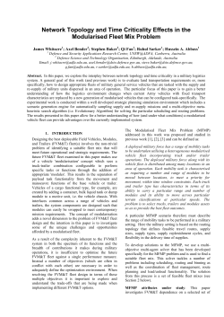Network topology and time criticality effects in defence logistics Whitacre