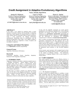 Credit Assignment in adaptive evolutionary algorithms-whitacre