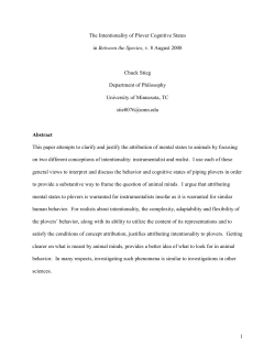 The Intentionality of Plover Cognitive States BTS