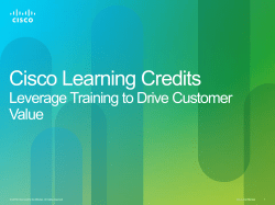 Cisco Learning Credit Sales Presentation