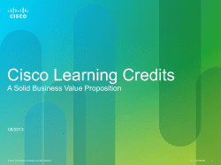 Cisco Learning Credit Customer Presentation