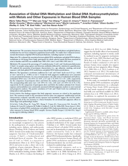 epigenetic modifications, in particular DNA methylation, as potential mediators of health effects of exposure to metals