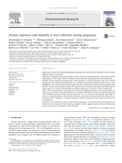 Arsenic exposure and hepatitis E virus infection during pregnancy