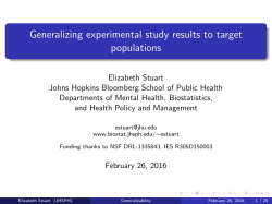 Generalizing Experimental Study Results to Target Populations