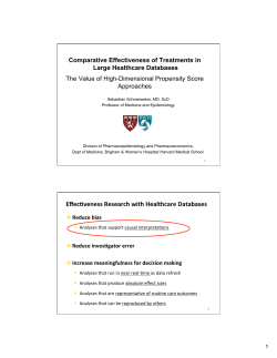 Comparative Effectiveness of Treatments in Large Healthcare Databases - the Value of High-Dimensional Propensity Score Approaches
