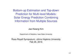 Bottom-up Estimation and Top-down Prediction in Multi-level Models: Solar Energy Prediction Combining Information from Multiple Sources
