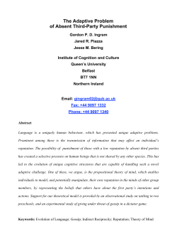 Ingram Piazza Bering Adaptive problem of absent third party punishment