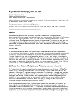 Experimental philosophy and the MBI