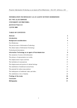 Nel and Kroeze - IT as an agent of post-modernism 080909