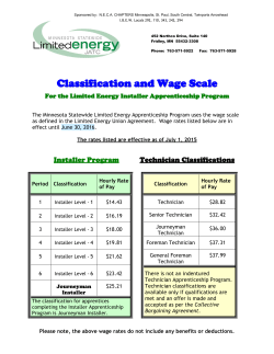 Classification and Wage Scale