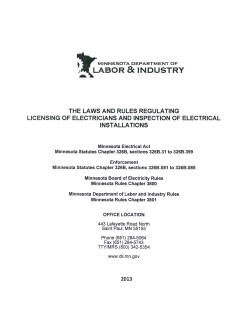 Minnesota Electrical Rules and Statutes