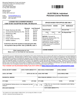 Personal License Renewal Form