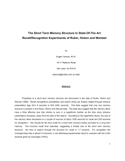 The Structure of Short Term Memory