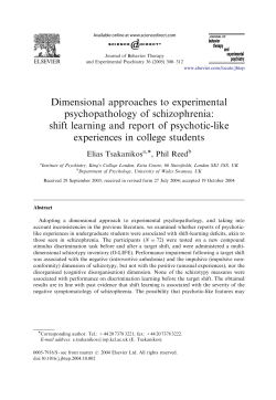 Tsakanikos & Reed 2005 JBTEP