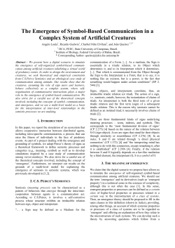 Loula+et+al  2005  The Emergence of Symbol Based Communication in a Complex System of Artificial Creatures