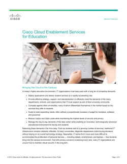 Cisco Cloud Enablement Services for Education - Overview