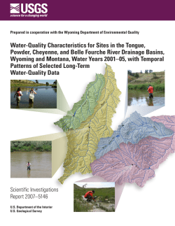 USGS Scientific Investigations Report 2007-5146: Water-Quality Characteristics for Sites in the Tongue, Powder, Cheyenne, and Belle Fourche River Drainage Basins, Wyoming and Montana, Water Years 2001-05, with Temporal Patterns of Selected Long-Term Water-Quality Data