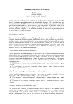 A Brief Introduction to N-universes