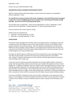 Industry notice: WDFW managment measures to avoid fishing on soft crab