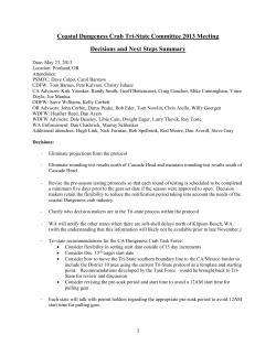 Coastal Dungeness Crab Tri-State Committee 2013 Meeting