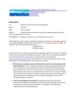Deadline Extended and Response to Questions regarding Dungeness Crab Task