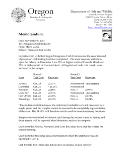 2007 Oregon Crab Test 2 Results
