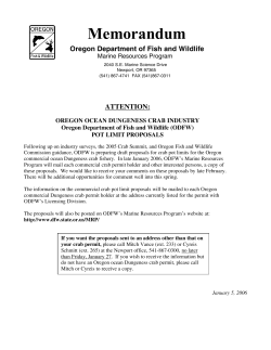 ODFW crab pot limit proposals mailed soon, important address information given