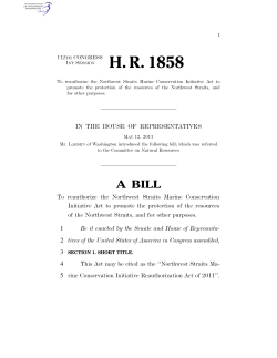 Northwest Straits Marine Conservation Initiative Reauthorization Act Introduced (May 2011)