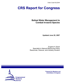 Ballast Water Management to Combat Invasive Species (CRS 2007)