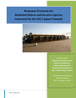 Response Protocols for Biofouled Debris and Invasive Species Generated by the 2011 Japan Tsunami