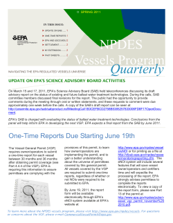 EPA NPDES Vessel Program Quarterly (March 2011)