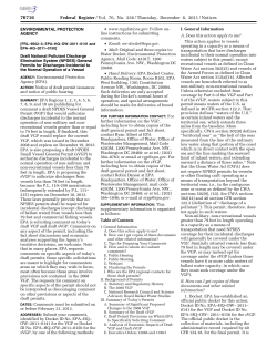 Federal Register notice released on&nbsp; the draft 2013&nbsp; VGP (December 2011)