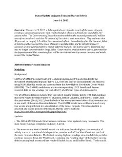 NOAA Status Update on Japan Tsunami Marine Debris June 14