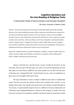 Cognitive Semiotics and On-Line Reading of Religious Texts