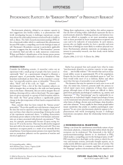Psychosomatic Plasticity - Paper in Explore