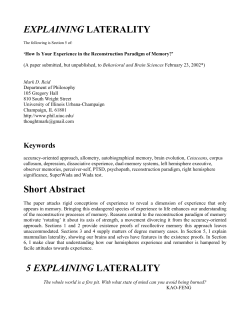 EXPLAINING LATERALITY