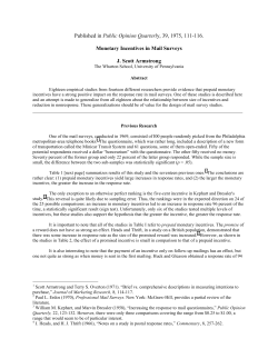 Monetary Incentives in Mail Surveys