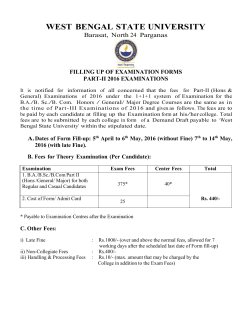 NOTICE ON FORM FILL-UP AND FEES FOR PART-II EXAMINATIONS OF 2016