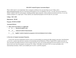 Music 2014-15 assessment report 2