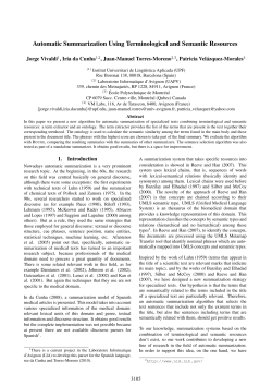 Automatic Summarization Using Terminological and Semantic Resources