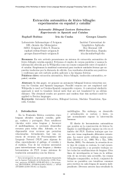 Extracci n autom tica de l xico biling e: experimentos en espa ol y catal n