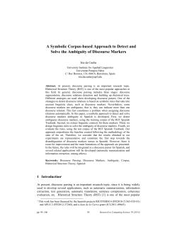 A Symbolic Corpus-based Approach to Detect and Solve the Ambiguity of Discourse Markers